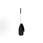 SAINT LAURENT YSL ENVELOPE, a gold metal accessory patchwork design envelope bag, crossbody single-shoulder bag, large size for women, black